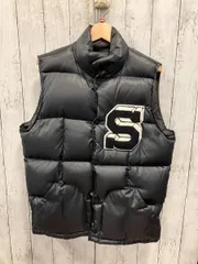 STUSSY ステューシー ダウンベスト ブラック リバーシブル ワッペン Mサイズ メンズ