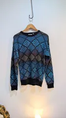 デザイン　ニット　アクリル　ブルー　mens