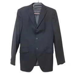 z1710 【美品】Restrict　abx.プロデュース　テーラードジャケット　黒　ブラック　メンズ　サイズ1  ウール混　スーツ　オシャレ　上質　リクルート　会社　就職