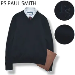 【上質】 ポールスミス PS Paul Smith Vネック ニット セーター M ネイビー 無地 シンプル カジュアル トラッド  メンズ レディース ユニセックス 男女兼用
