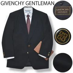 【上質】 ジバンシー GIVENCHY GENTLEMAN ロゴボタン テーラード ジャケット シングル 2B ブレザー 通年 ブラック アウター フォーマル モード トラッド カジュアル メンズ