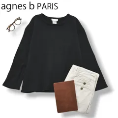 【定番】 アニエスベー agnes b PARIS ボートネック 裏起毛 スウェット トレーナー カットソー  2 ブラック シンプル 無地 トラッド メンズ レディース ユニセックス 男女兼用