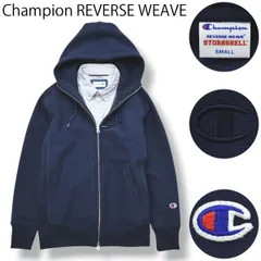 【美品】 チャンピオン Champion REVERSE WEAVE STORMSHELL C8-L152 ジップアップ 裏起毛 スウェット パーカー S 紺 メンズ レディース ユニセックス