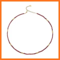 【新品】 [Aleasha] ビーズネックレス ガーネット 誕生石 ネックレス レディース 赤い 石 人気 おしゃれ アクセサリー プレゼント 0