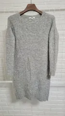 L UNIQLO ユニクロ グレー ウールXアルパカ ロング ニットワンピース 100