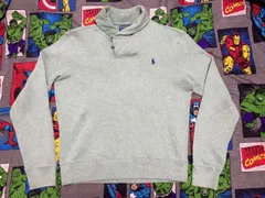 Ralph Lauren ワンポイントロゴ刺繍 ショールカラーセーター S 緑 USA古着 ニット ラルフローレン