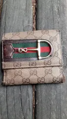 希少品レトロ最強 正規品グッチ 折り畳み 二つ折り財布