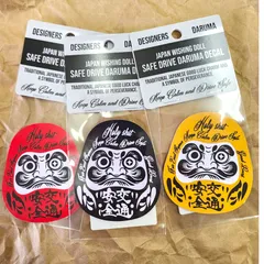 【3枚セット】交通 安全　だるま　達磨　ステッカー　お守り　アメリカン雑貨　安全運転　車　バイカー