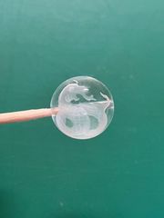 グリーン水晶カット♡六芒星彫りパーツ♡ - メルカリ