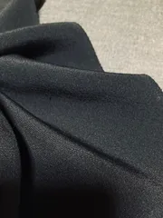 M352 正絹　ちりめん　黒無地　ハギレ　ハンドメイド　リメイク　18cm幅