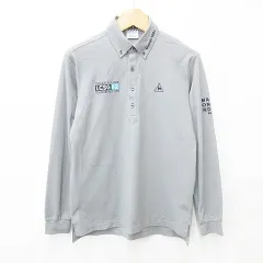 ルコックスポルティフ le coq sportif ゴルフ スポーツウエア シャツ ポロシャツ 長袖 ボタンダウン グレー M