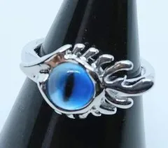 【フリーサイズ】片目　目玉　モンスターアイ　眼球　ブルー　リング　指輪　ストリート　ロック