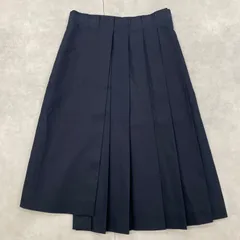JIL SANDER　ジルサンダー　スカート　変形　プリーツ　ラップスカート調　アシンメトリー　ロング　コットン　ネイビー　イタリア製　レディース　42　a01156のサムネイル