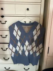 アーガイル ベスト ブルー