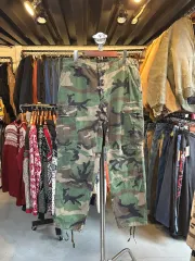 34 80s ミリタリー オリジナル ウッドランド カモフラ ストック BDU パンツ