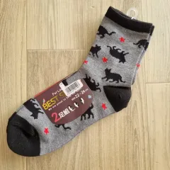 日本輸入 猫 レディースソックス 22-24cm 2足まとめ
