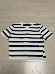 ZARA ザラ クロップド ストライプ Tシャツ