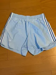 90s adidas アディダス　ショーツ　ショートパンツ　水色　万国旗タグ  NIKE ナイキ　PUMA プーマ　asics アシックス　オニツカタイガー
