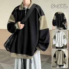 新品 ハーフジッパー トレーナー メンズ パーカー おしゃれ カジュアル 快適 ビッグシルエット ジッパーネックライン プルオーバー 人気 秋服 カラーブロックかっこいい トップス 厚手 ユニセックス 普段着 春 冬服 トレンド 普段着 xzzhang157