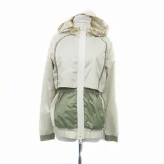 アディダス バイ ステラマッカートニー adidas by Stella McCartney ジャケット パーカー ミドル丈 ダブルジップ M ライトベージュ カーキ /HO7 ■GY53