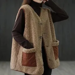 新品 ボア ベスト フェイクファー ベスト コート アウター ベスト ボアアウター ファーベスト ロングベスト レディース エコファー ノーカラー ジャケット ロング カジュアル 羽織り 防寒 秋 冬 ゆったり 体型カバー xzzhang26