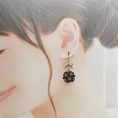 可愛い＆フェミニン系ピアス 　送料無料　パール　イヤリング　リボンパーツ　同窓会　デート　イベント　　大人可愛い　ボルドーレッド クリスマス