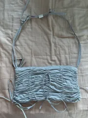 ZARA ザラ レディース ブルー フリルとリボン装飾 ショルダーバッグ スリングバッグ