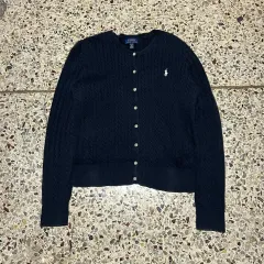 ポロラルフローレン(POLO RalphLauren)ネイビー ケーブル カーディガン