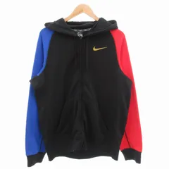 ナイキ NIKE ジップアップパーカー ジャケット ジャージ ジップアップ L 黒 ブラック 赤 レッド /GV
