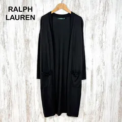 LAUREN RALPH LAUREN ローレンラルフローレン ダブルポケット ウール ロングカーディガン 長袖 ブラック レディース