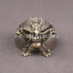 金翅大鵬鳥 ガルーダ 鳥 置物 オブジェ 風水 小物 黄銅 ブラス アンティーク 護法 神獣 密教 チベット 仏教 モチーフ 魔除け 厄除け 守護 お守り 開運 文玩 飾り デスク インテリア 縁起物 ギフト