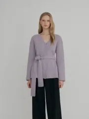 新品) シエSIE リーベルト付きカーディガン - ラベンダー