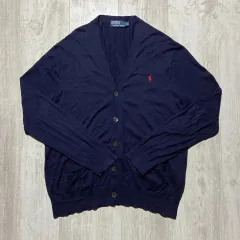 ポロラルフローレン ピマコットン ネイビーカラー カーディガン