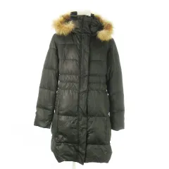 ラフラフ RAF RAF ダウンコート ロング フーディ ジップアップ ファー チャイニーズラクーン 大きいサイズ 13AR 黒 ブラック /AO14 ■GY18