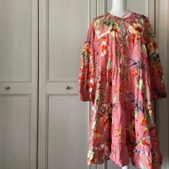 X ZARA ザラ BASIC ベーシック 花柄 総柄　フラワー　ボタニカル ワンピース シャツ お呼ばれ　デート　オフィスカジュアル　食事会　可愛い　お出かけ　上品