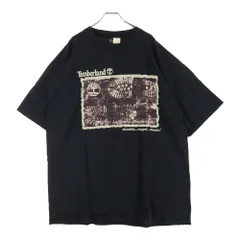 Timberland (ティンバーランド) 90s Authentic Weathergear フロントプリント クルーネック 半袖Tシャツ カットソー ブラック