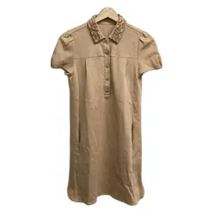 FOXEY NEW YORK(フォクシーニューヨーク) ワンピース サイズ38 M レディース - 30125 ベージュ 半袖/ひざ丈/フリル