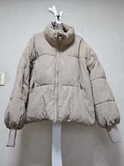 ザラ グレー ショート ダウン アウター