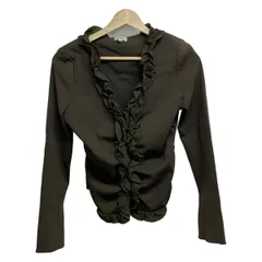 FOXEY(フォクシー) カーディガン サイズ40 M レディース美品  - 19040 カーキブラウン 長袖/フリル/肩パッド着脱可