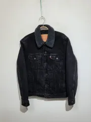 (S) LEVI'S リーバイス シープスキン デニムジャケット ブラック デニムジャケット 赤タブ ヴィンテージ