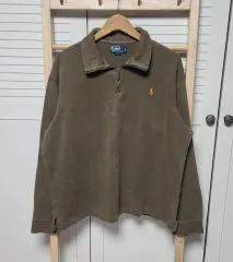 ポロラルフローレン オーバーサイズ ブラウン ハーフジップ ニット スウェット