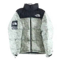 SUPREME (シュプリーム) 19AW × THE NORTH FACE Paper Print Nuptse Jacket ザノースフェイス ペーパープリント ヌプシ ナイロン ダウンジャケット フーディ ブラック/グレー ND91806I