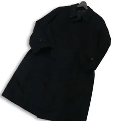 PURE CASHMERE 高級 カシミヤ100%★ 秋冬 ロング ステンカラー コート Sz.100-A7　メンズ 黒 ビジネス フォーマル 冠婚葬祭