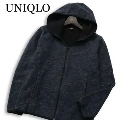 UNIQLO ユニクロ 秋冬 裏起毛★ ブロックテック フリース ジップ パーカー Sz.S　メンズ ネイビー