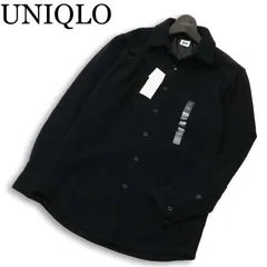【新品 未使用】 UNIQLO ユニクロ 秋冬★ 長袖 マイクロ フリース シャツ Sz.S　メンズ 黒