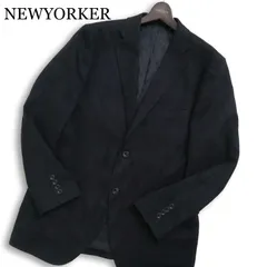 NEWYORKER ニューヨーカー 秋冬 微起毛★ テーラード ジャケット Sz.L　メンズ 黒 ビジカジ