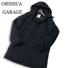 ORIHICA GARAGE オリヒカ 秋冬 オンオフ兼用★ ヘリンボーン ダウン コート Sz.M　メンズ ネイビー ビジネス ビジカジ