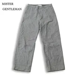 MISTER GENTLEMAN ミスタージェントルマン 秋冬★ ノータック ウール トラウザー パンツ スラックス Sz.M　メンズ グレーのサムネイル