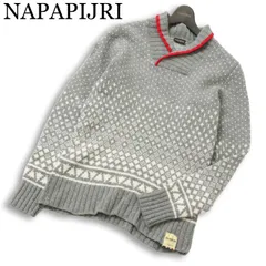 NAPAPIJRI ナパピリ 秋冬 ショールカラー★ ウール ニット セーター Sz.S　メンズ グレーのサムネイル