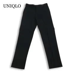 美品★ UNIQLO ユニクロ 秋冬 ヒートテック★ ストレッチ スマート スリム フィット パンツ スラックス Sz.79cm　メンズ 黒